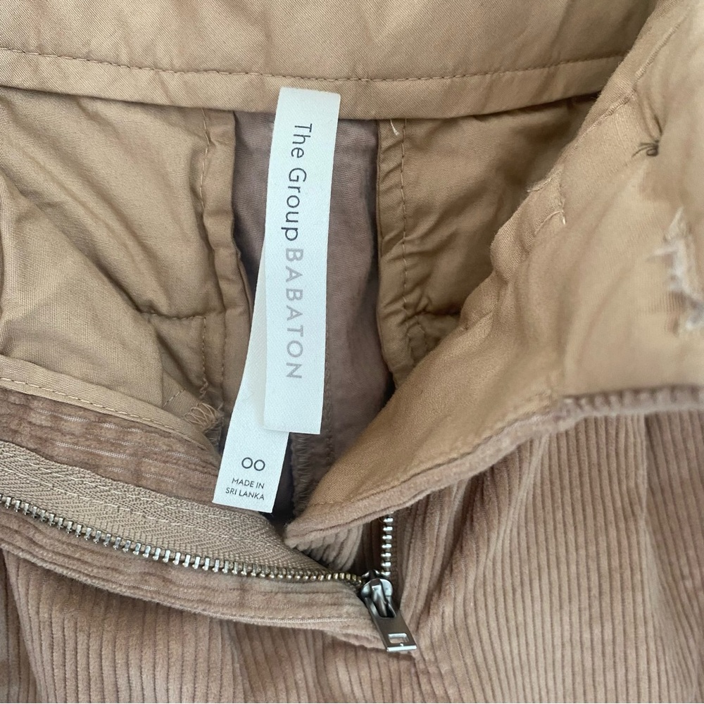 Group Babaton Aritzia Quota Corduroy Pant Pleated Trousers Sz 00 - Picture 6 of 14